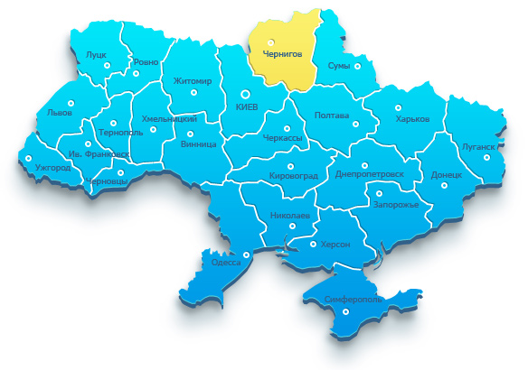 Карта Чернігівської області